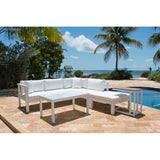 Panama Jack Sandcastle 5 PC Sectional Set w/off-white cushions - Macke Pool & Patio
