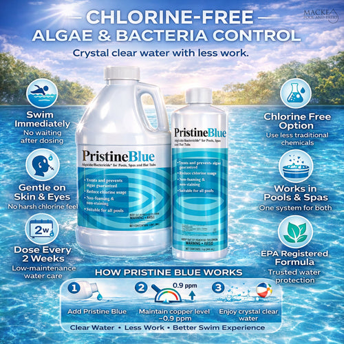 Pristine Blue Pool Chemical 32 oz – Non-Chlorine Pool & Spa Algaecide