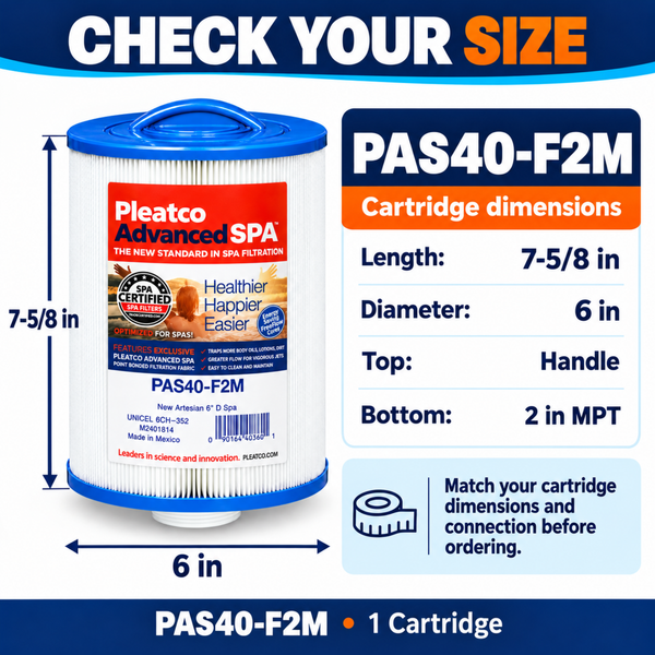 Pleatco PAS40-F2M Spa Replacement Cartridge (1 Pack)