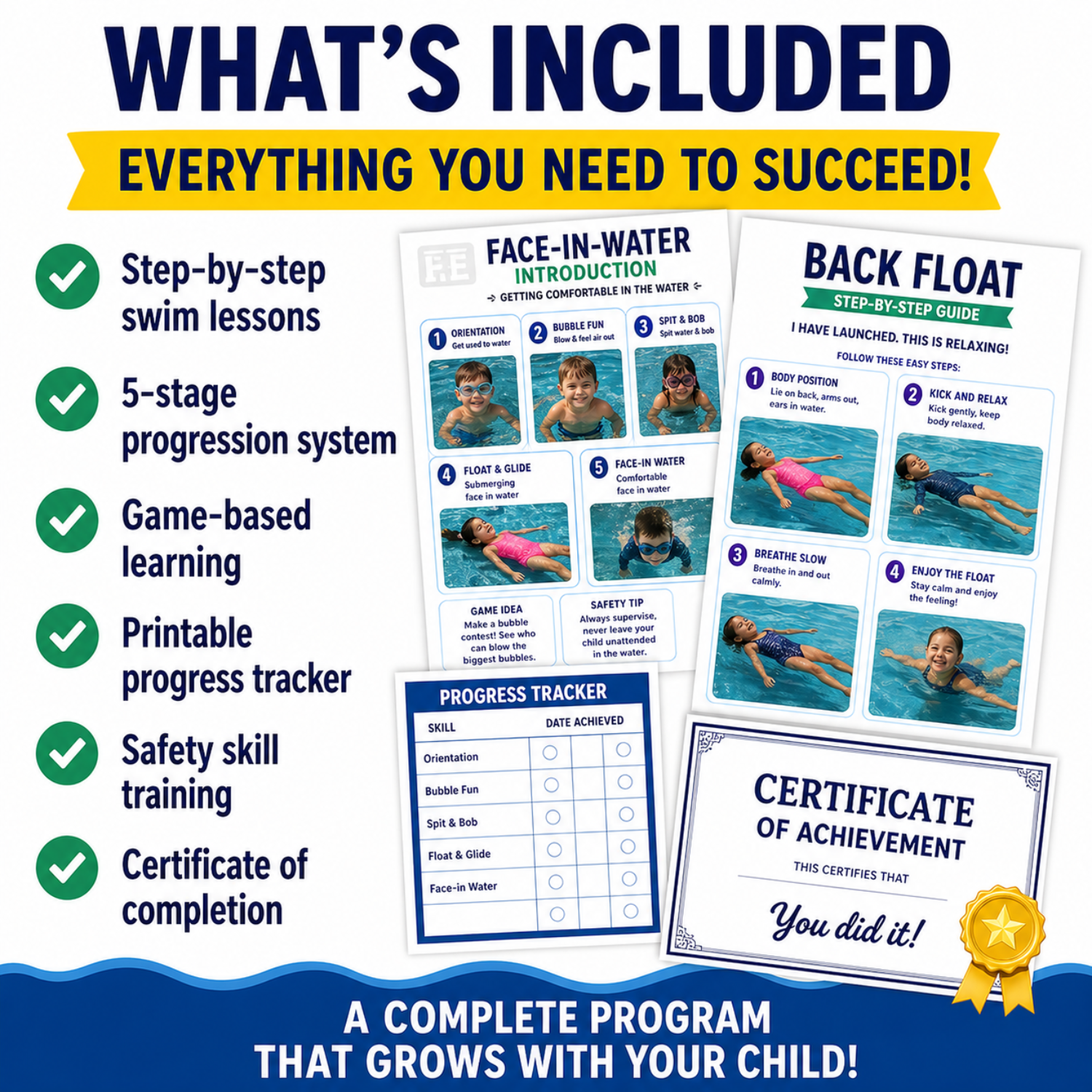 Backyard Swim School™: Teach Your Child to Swim at Home (Step-by-Step System) - Macke Pool & Patio