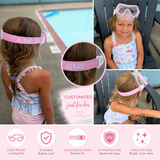 Personalized Kids Swim Goggles | Custom Name Strap | Soft Silicone Swim Mask | Sizes 3+