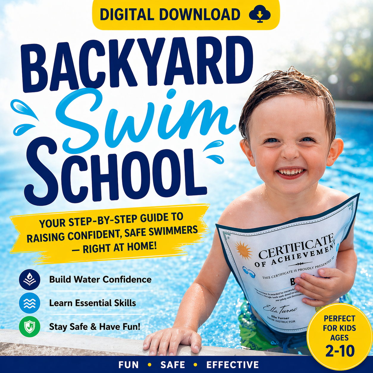 Backyard Swim School™: Teach Your Child to Swim at Home (Step-by-Step System) - Macke Pool & Patio