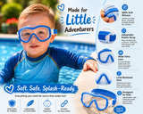 Personalized Kids Swim Goggles | Custom Name Strap | Soft Silicone Swim Mask | Toddler & Youth Sizes