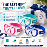 Personalized Kids Swim Goggles | Custom Name Strap | Soft Silicone Swim Mask | Toddler & Youth Sizes