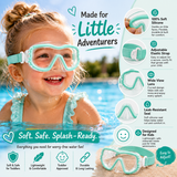 Personalized Kids Swim Goggles | Custom Name Strap | Soft Silicone Swim Mask | Toddler & Youth Sizes