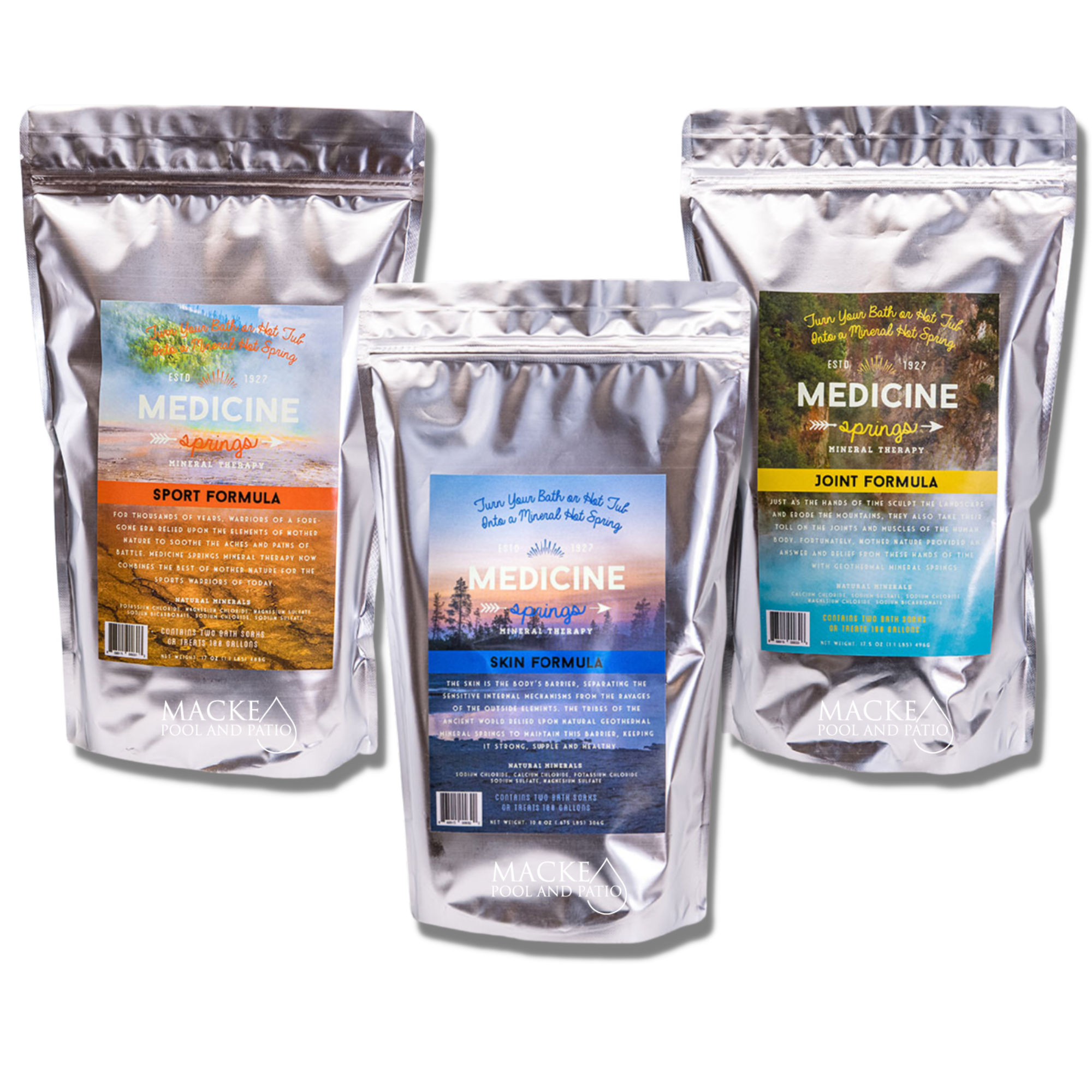 Medicine Springs Mineral Therapy Sport, Joint & Skin Formula (BATHTUB) Variety Pack -6 Soaks
