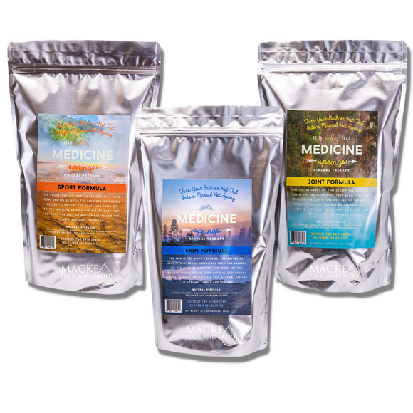 Medicine Springs Mineral Therapy SPORT, Joint & Skin Formula BATH TUB Variety Pack (6 Soaks) - Macke Pool & Patio