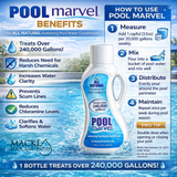 Pool Marvel Enzyme Pool Treatment – Natural Water Conditioner for Clear, Low-Maintenance Pools (40 oz, Treats 240,000 Gallons) - Macke Pool & Patio