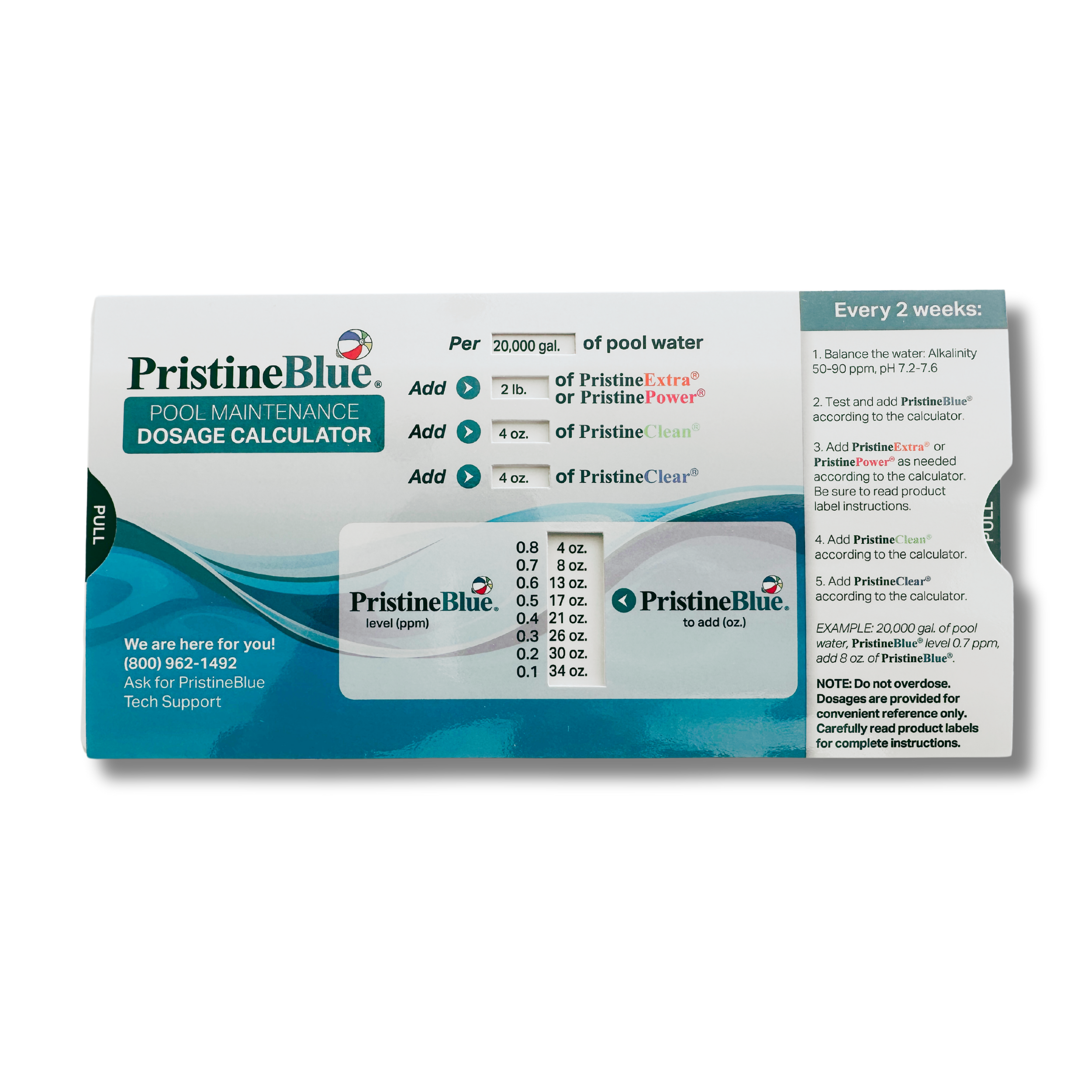 Pristine Blue Dosage Calculator Macke Pool Products Macke Pool & Patio
