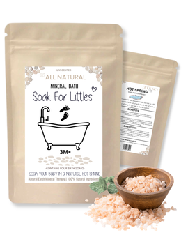 100% All Organic Natural Mineral Bath Soak For Littles -4 Soaks