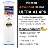 Pleatco ULTRA-A1-PAK4 Pool Filter Cartridges (4 Pack) – Replaces PA100N, PA106, PA112 | Fits Hayward SwimClear C4030 C4025 C4020 C4520 & Super-Star-Clear C4000 C4500 - Macke Pool & Patio