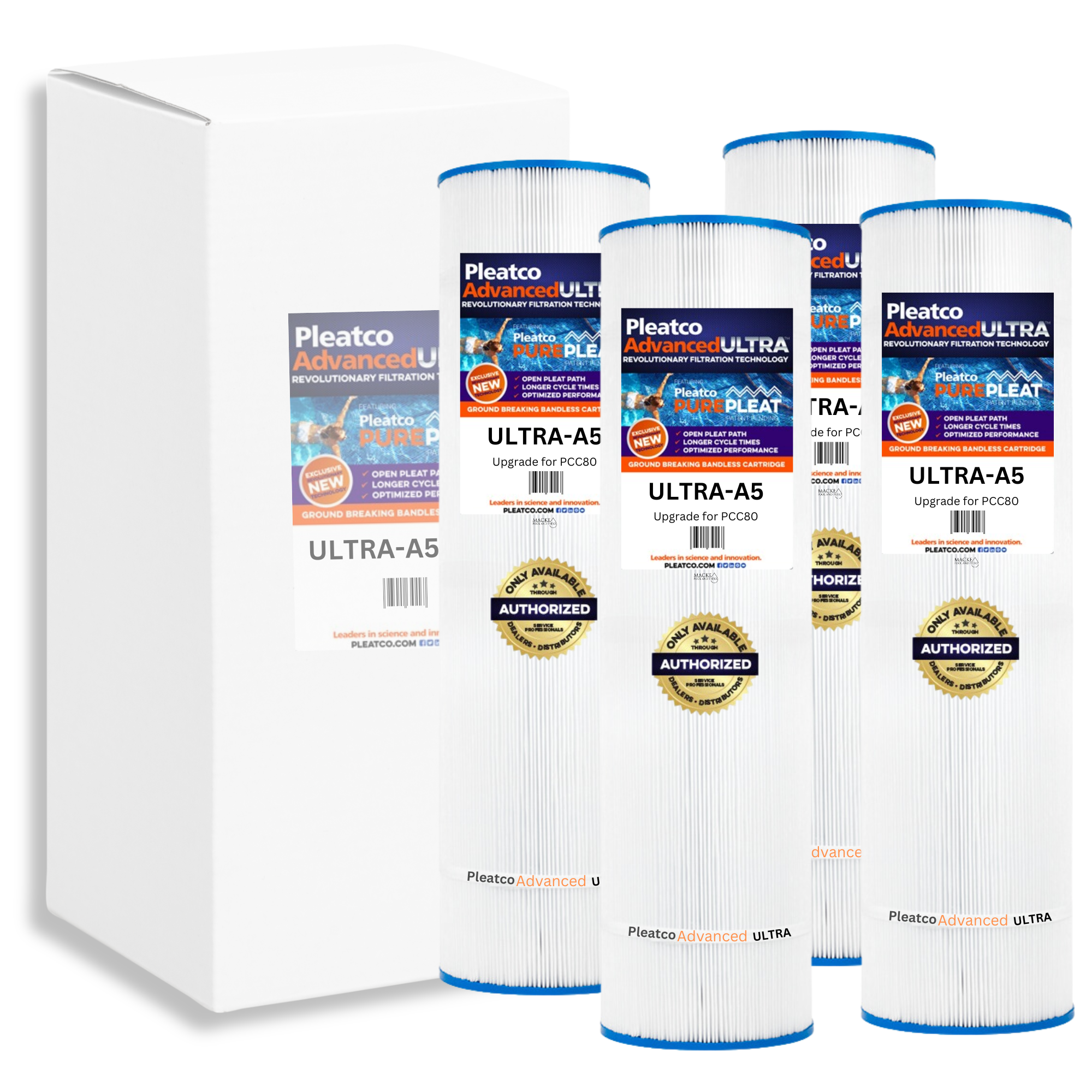 Pleatco ULTRA-A5-PAK4 pool filter cartridges. Pentair Clean