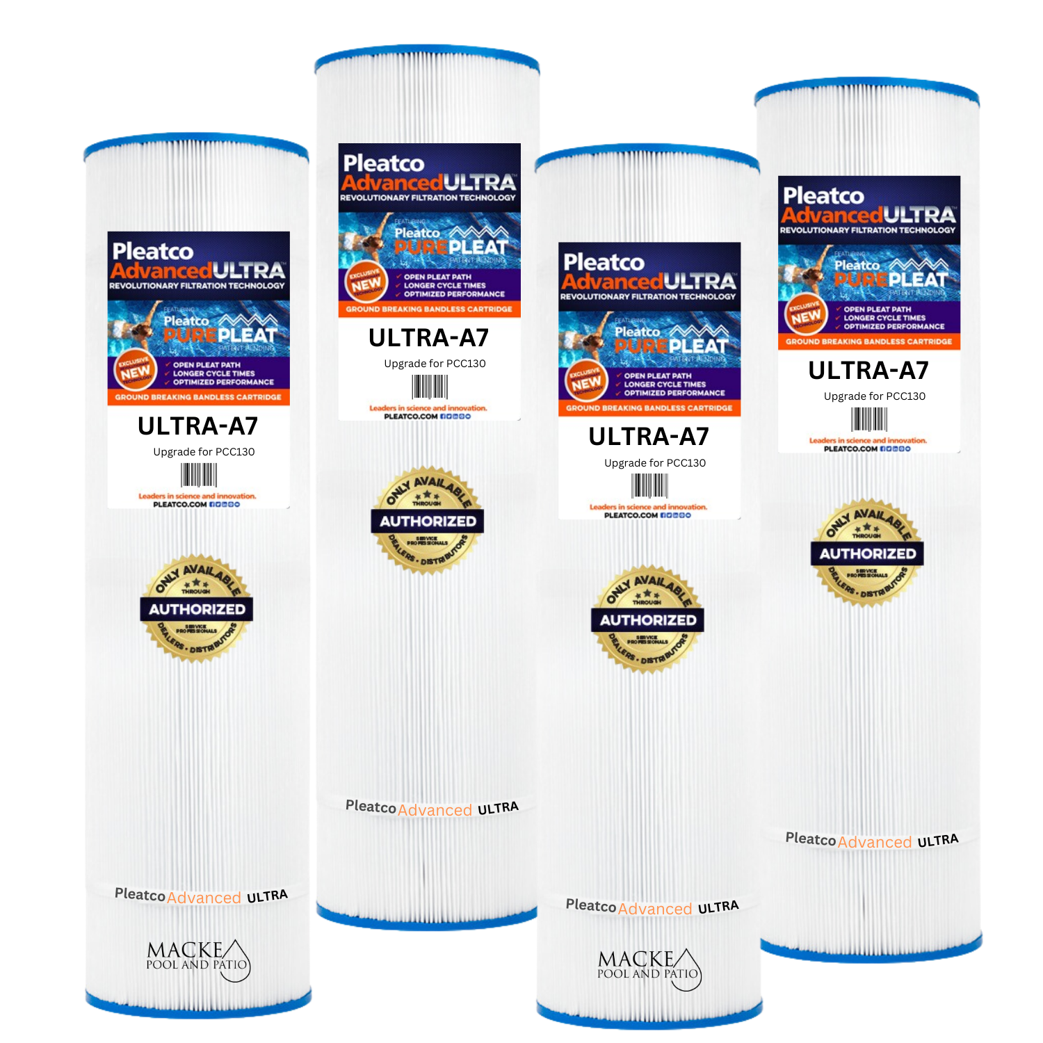 Pleatco ULTRA-A7-PAK4 pool filter cartridges (4 pack). Pentair