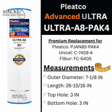 Pleatco Ultra-A8 Pool Filter Cartridges – 4 Pack for Jandy CL340 & CV340 - Macke Pool & Patio
