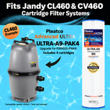 Pleatco Ultra-A9 Pool Filter Cartridges – 4 Pack for Jandy CL460 & CV460