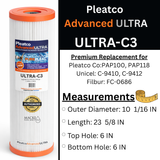Pleatco Advanced ULTRA-C3 ( Pleatco PAP100 & PAP118 Upgrade ) Pool Filter Cartridge Replacement - Macke Pool & Patio