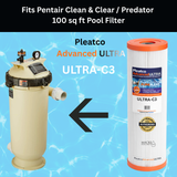 Pleatco Advanced ULTRA-C3 ( Pleatco PAP100 & PAP118 Upgrade ) Pool Filter Cartridge Replacement - Macke Pool & Patio