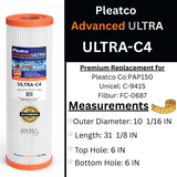 Pleatco Advanced ULTRA-C4 ( Pleatco PAP150 Upgrade ) Pool Filter Cartridge Replacement - Macke Pool & Patio