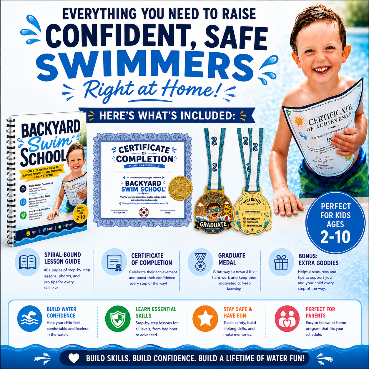 Backyard Swim School™: Teach Your Child to Swim at Home (Step-by-Step System)