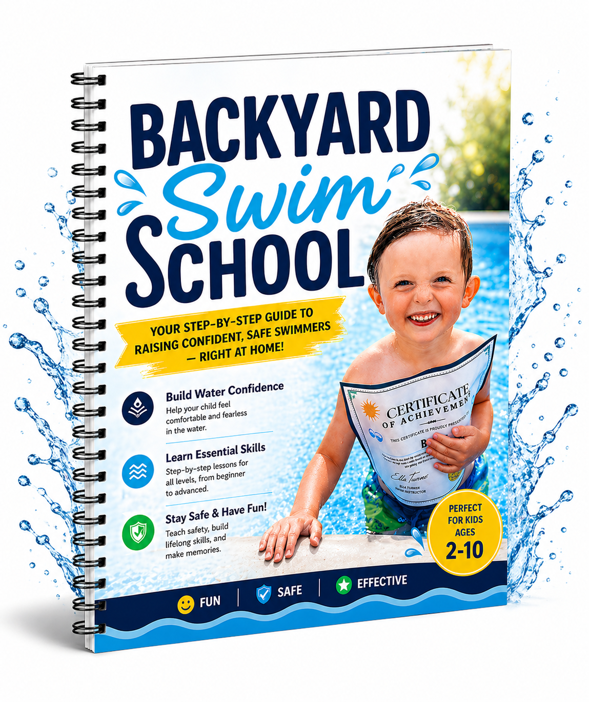 Backyard Swim School™ Workbook for Kids | Learn to Swim at Home | Ages 2–10 - Macke Pool & Patio
