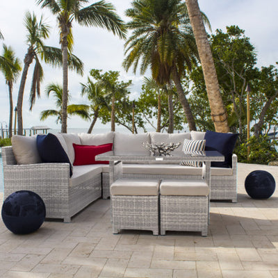Panama Jack Santorini 5 PC Sectional Dining Set w/cushion