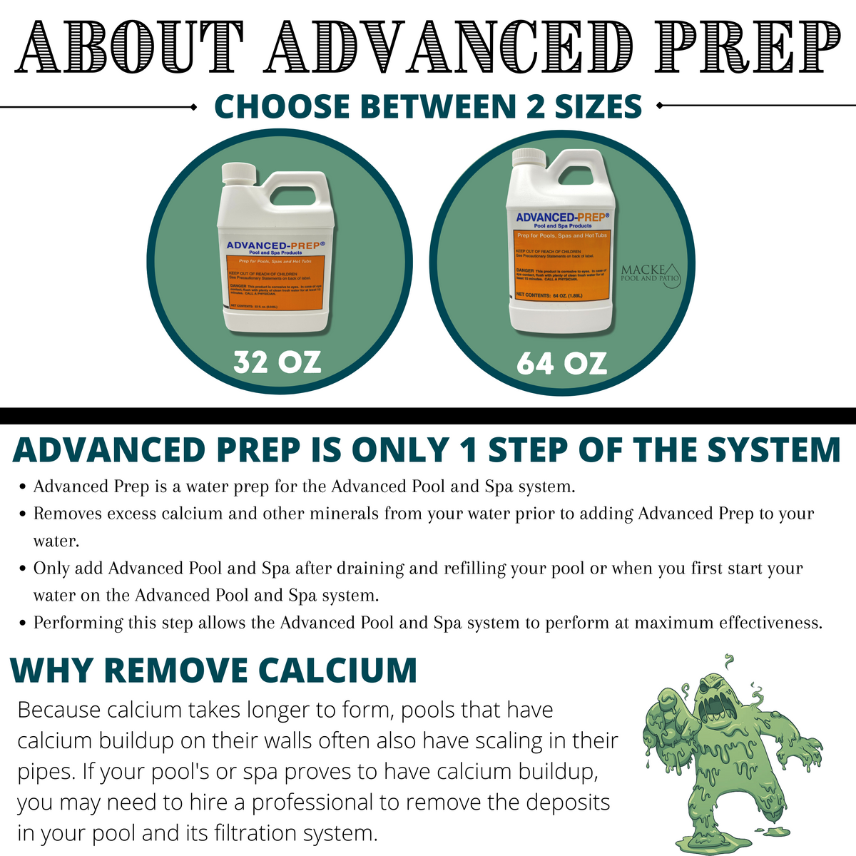 Advanced Prep (Water Prep) - 64oz, 32oz & 8 oz– Macke Pool & Patio