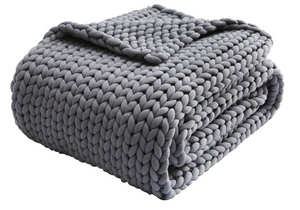 Get Cozy Cooling Weighted Blanket Handmade Knitted Chunky Blankets No Beads Evenly Weighted Breathable Throw Soft Napper Yarn Machine Washable (50"x60",10lbs) - Macke Pool & Patio