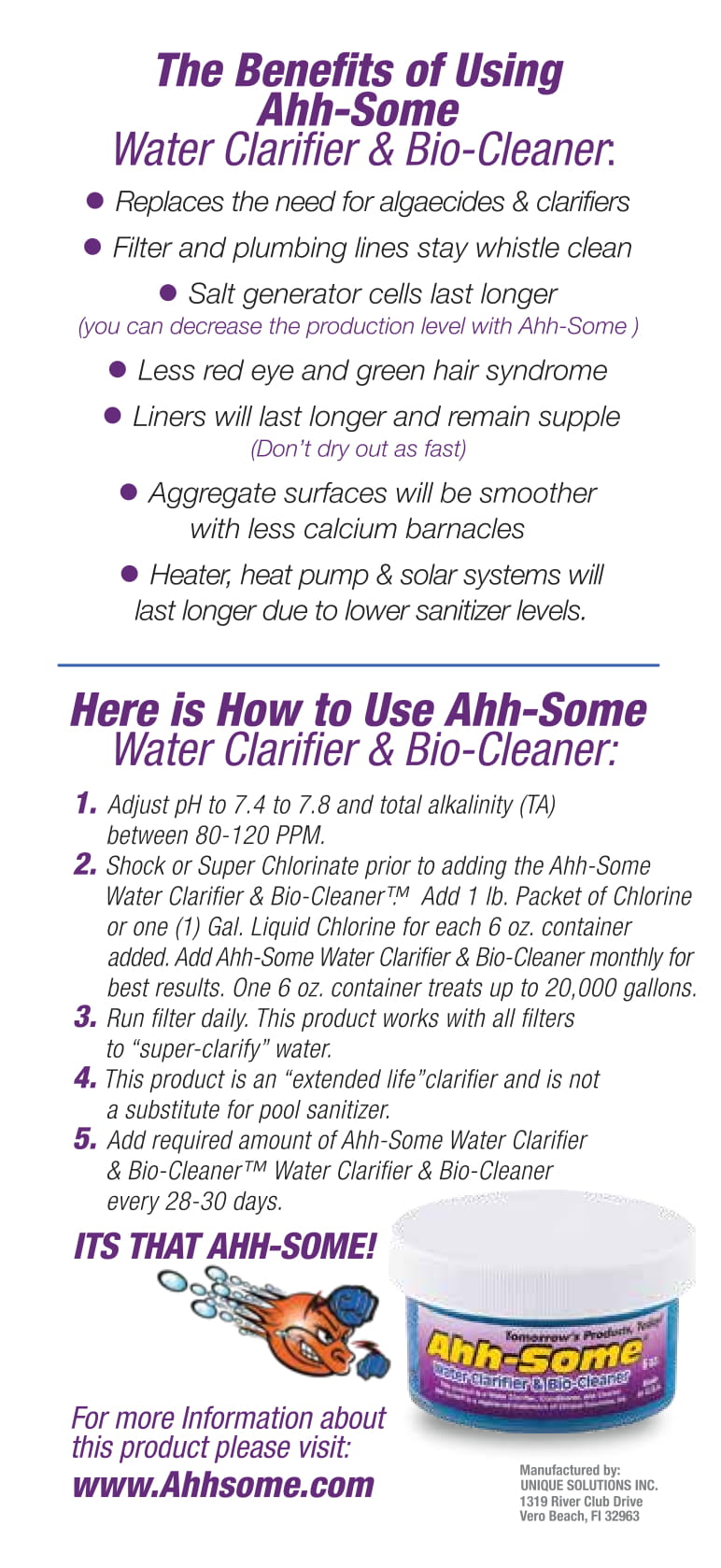 AHH-Some Pool Bio-Cleaner & Clarifier 6oz. - Macke Pool Products