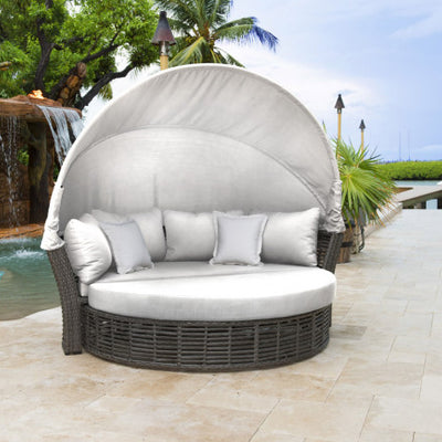 Panama Jack Graphite Canopy Daybed w/off-white cushion