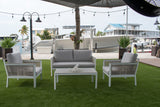 Santa Monica 4 PC Seating Set w/grey cushions - Macke Pool & Patio