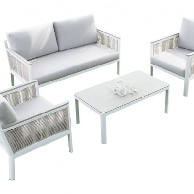 Panama Jack Santa Monica 4 PC Seating Set w/grey cushions
